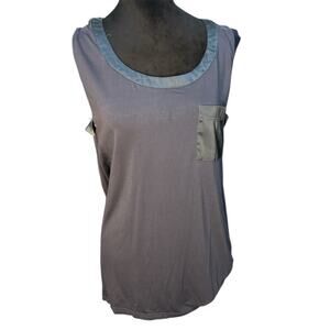Women’s POL Blue Sleeveless Top – NWOT, Small, Pocket Detail